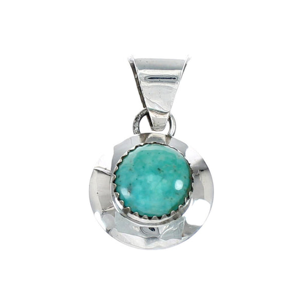Native American Turquoise Sterling Silver Navajo Pendant SN20421